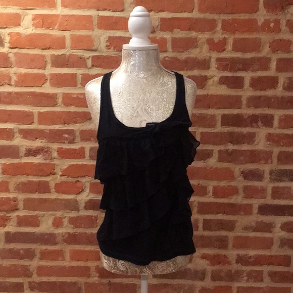 Hollister racer back cami w/ sheer ruffle/bow. - Picture 2 of 6